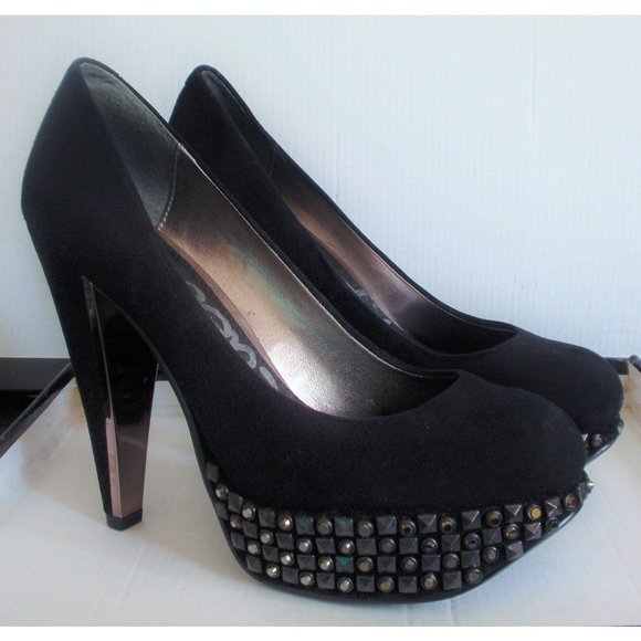 SAM EDELMAN YORK BLACK SUEDE STUDDED PUMP 7.5 - Picture 9 of 9